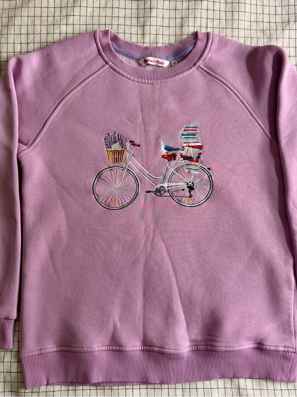 Captain's Mate Lilac Embroidered Bicycle Sweatshirt